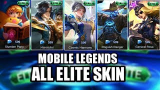 MOBILE LEGENDS ALL ELITE SKIN • MOBILE LEGENDS ALL ELITE SKIN FROM 2016-2019 • MOBILE LEGENDS