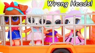 LOL Surprise Dolls + Lil Sisters Wrong Heads at Playmobil Animal Safari Playset - Toy Wave 2 Video