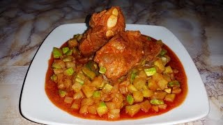 COSTILLA DE CERDO ENCHILADA CON CHILACAYOTE