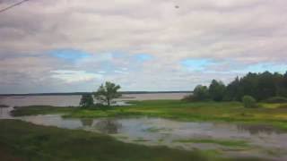 Вид из окна поезда "Сапсан"- река Шоша (Иваньковское вдхр. / Московское море) (Тверская обл.)