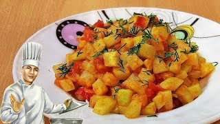 Тушеные кабачки с помидорами