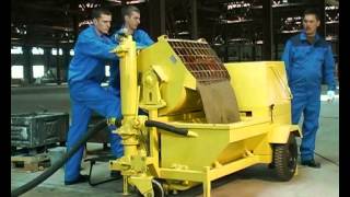 Процесс работы штукатурного агрегата