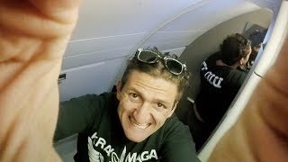 CAMERA IN AN AIRPLANE BATHROOM