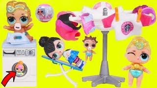 Lil Spice Play Dress up in Laundry Room with LOL Surprise Dolls Boy