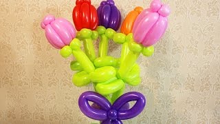 Тюльпан из воздушных шаров шдм Как сделать Аэродизайн цветы flower from a balloon Tulip