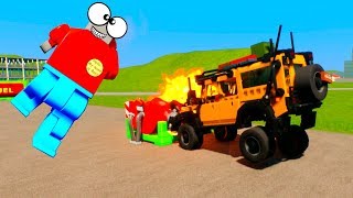 Fuel Tank Explosion and Lero Ragdoll | Brick Rigs