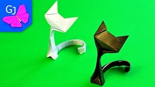 Оригами КОШКА из бумаги