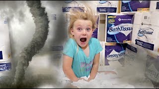 TORNADO vs GIANT Toilet Paper Fort!
