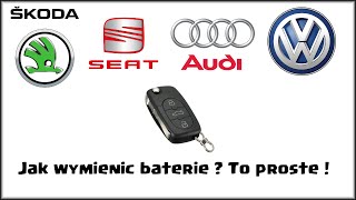 Jak wymienić baterię w kluczyku, scyzoryk. VW, Audi, Skoda, Seat.