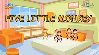 Five Little Monkeys New Version | Animated Nursery Rhymes & Songs With Lyrics For Kids