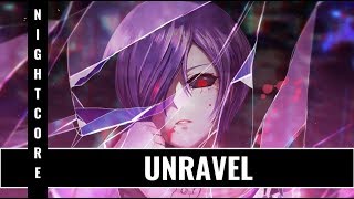 Nightcore ~ Unravel - Deeper Version (With Romaji Lyrics and English Subtitles)