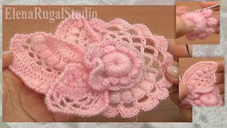 How to Crochet Floral Scrumble Урок 4 часть 2 из 2 Цветочный мотив в технике фриформ