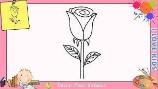Comment dessiner une rose FACILEMENT etape par etape pour ENFANTS 2