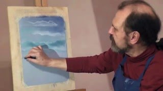 Александр Цвелик, "Весна вод", весенний пейзаж пастелью  из цикла "Дыхание года", видеурок
