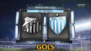 Gols, Santos 5 x 2 Avaí - Brasileirão 22/08/2015