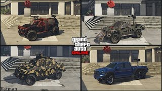 Самый быстрый вездеход с турелью в GTA Online? Barrage, Technical, Insurgent (пикап), Vapid CaraCara