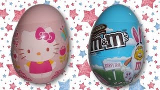 Unboxing Hello Kitty and M&M's Candy and Sticker Eggs