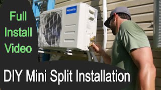 How To Install a DIY Ductless Mini Split Air Conditioner Heat Pump // MRCOOL Unit