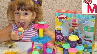 Башня из кексов распаковка и обзор Набор пластилина Play-Doh Башня из кексов (A5144)