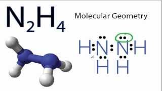 N2H4 Molecular Geometry and Bond Angles (actual bond angle is less than 109.5 degrees)