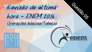 Questão #05/30 | Revisão de Matemática para o ENEM | Operações básicas/Tabelas | Aula do Guto