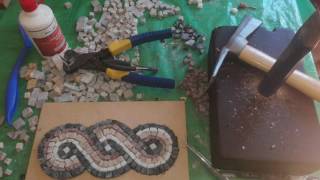 MOSAICO: Cortes con martelina y tagliolo y resultados.  MOSAIQUISMO