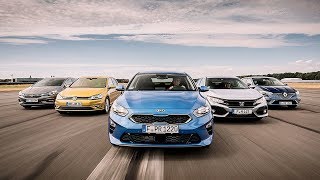 2018 Volkswagen Golf vs 2019 Kia Ceed vs 2018 Opel Astra vs 2018 Honda Civic vs 2018 Renault Megane