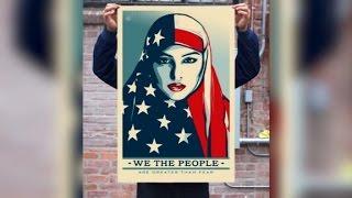'Hope' street artist creates anti-Trump signs