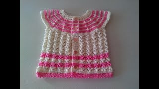 Кардиган -кофточка спицами с круглой какеткой "КАРАМЕЛЬКА"от1-5лет. Часть 1