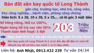 đất nền sân bay quốc tế Long Thành, Đồng Nai, giá 203 triệu/100m2