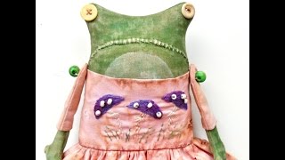Как сшить текстильную куклу лягушку ( Primitive doll frog)