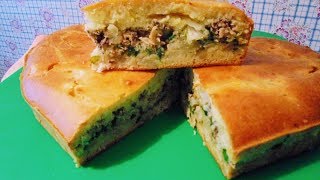 Выпечка - Пирог с сайрой и картофелем.