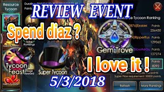 Event 5/3/2018 Tycoon is Coming??? I love spend diamond ? - Legacy of Discord