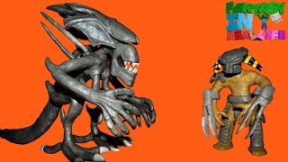Aliens vs Predator 3 - Predator vs Alien Queen - Play doh stop motion movie