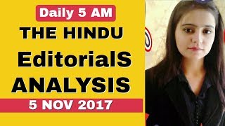 THE HINDU EDITORIAL ANALYSIS 5 NOV 2017 (IAS,SSC,BANKING,PCS,CURRENT AFFAIRS )