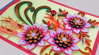 ☑️paper quilling card ❤Beautiful Quilling 3D flower quilling greeting cards ?Paper Quilling Art?