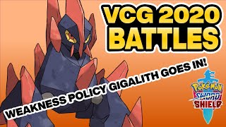 WEAKNESS POLICY GIGALITH GOES IN! - Pokemon Sword and Shield Ranked Doubles VGC 2020 Battle