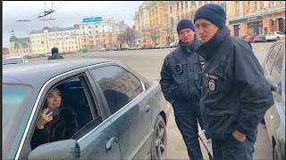 Брюнетка на BMW поимела Полицию 2:0