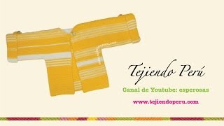 Chaqueta recta para niños tejida en dos agujas o palillos