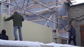 Монтаж стеновых сэндвич-панелей