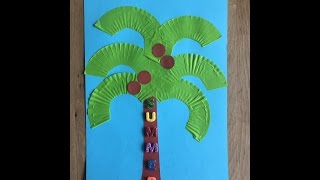 Аппликация из бумаги - Кокосовая пальма