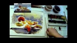 Солнечные дольки. Акварель, watercolour, Acuarela, Aquarell.