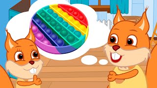 Famille d'Écureuil - Idée De Faire POP IT Animé 2022 en Français