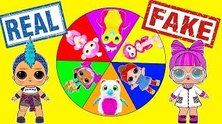 Fake vs Real LOL Confetti POP Game with Fake Hatchimals, Fingerlings Custom Surprise Toys