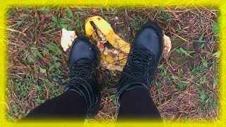 Bananas crushed with high heels boots