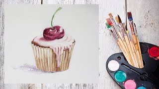 Как нарисовать пирожное акварелью! #Dari_Art