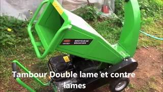#23 [22.04.19] BROYEUR DE VÉGÉTAUX THERMIQUE Greenwood GW-DB07 BRF BOIS RAMEAL FRAGMENTE AU JARDIN