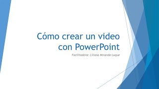 Como crear un video con PowerPoint