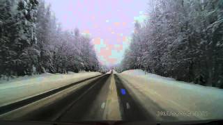 Трасса Кола в Новогоднюю ночь. Зимняя дорога