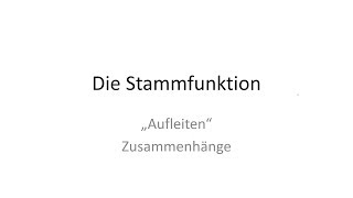EinstiegStammfunktion
